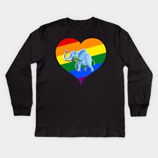 baby elephant in heart Kids Long Sleeve T-Shirt